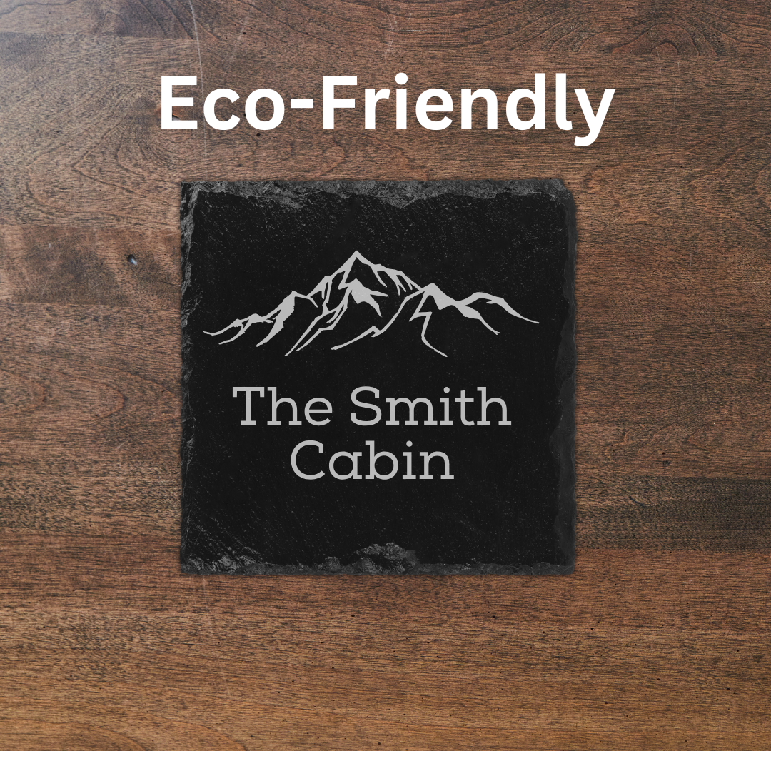 Custom Slate Cabin Coasters