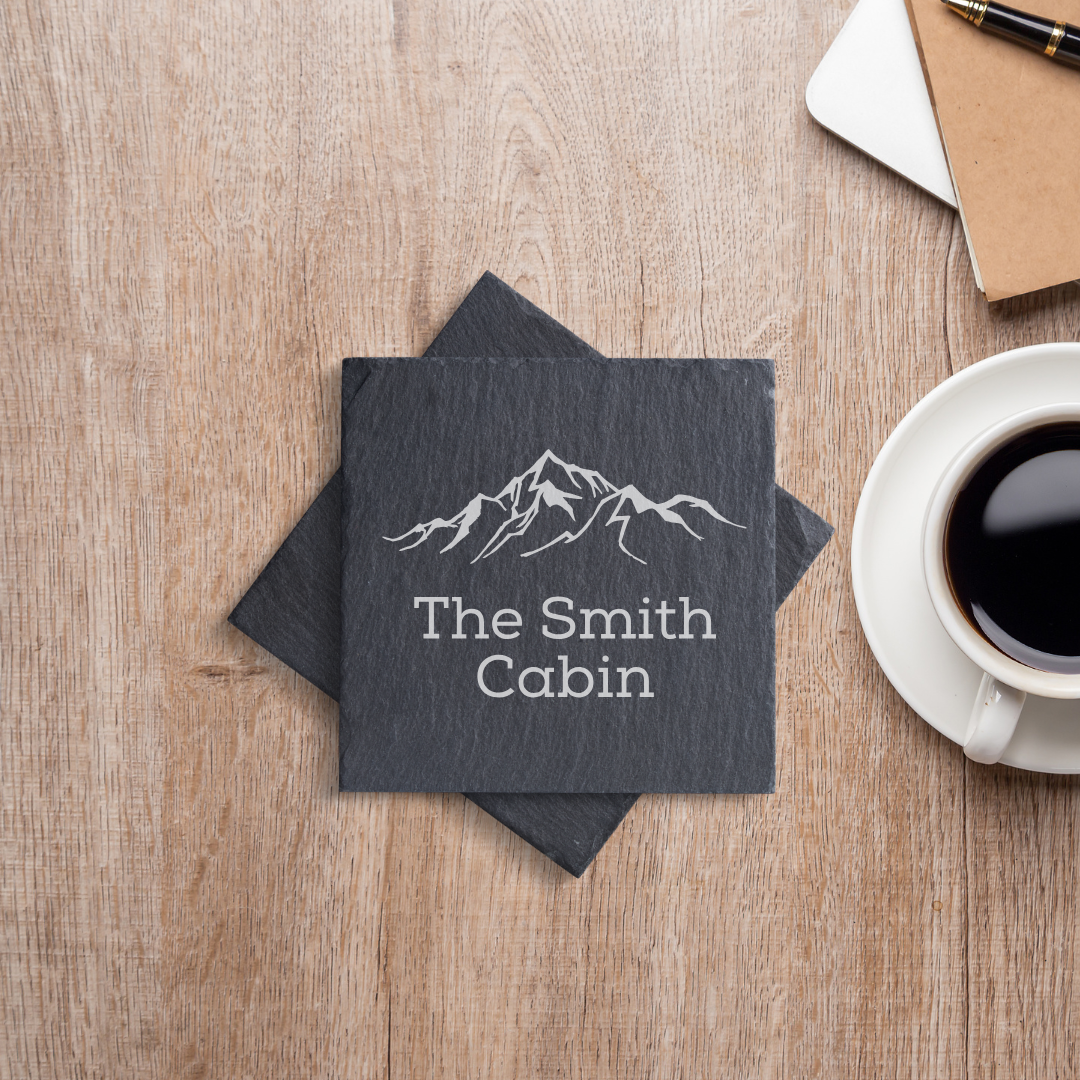 Custom Slate Cabin Coasters
