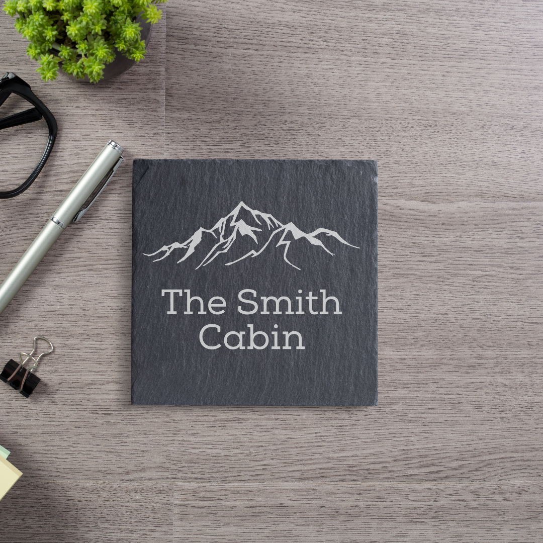 Custom Slate Cabin Coasters