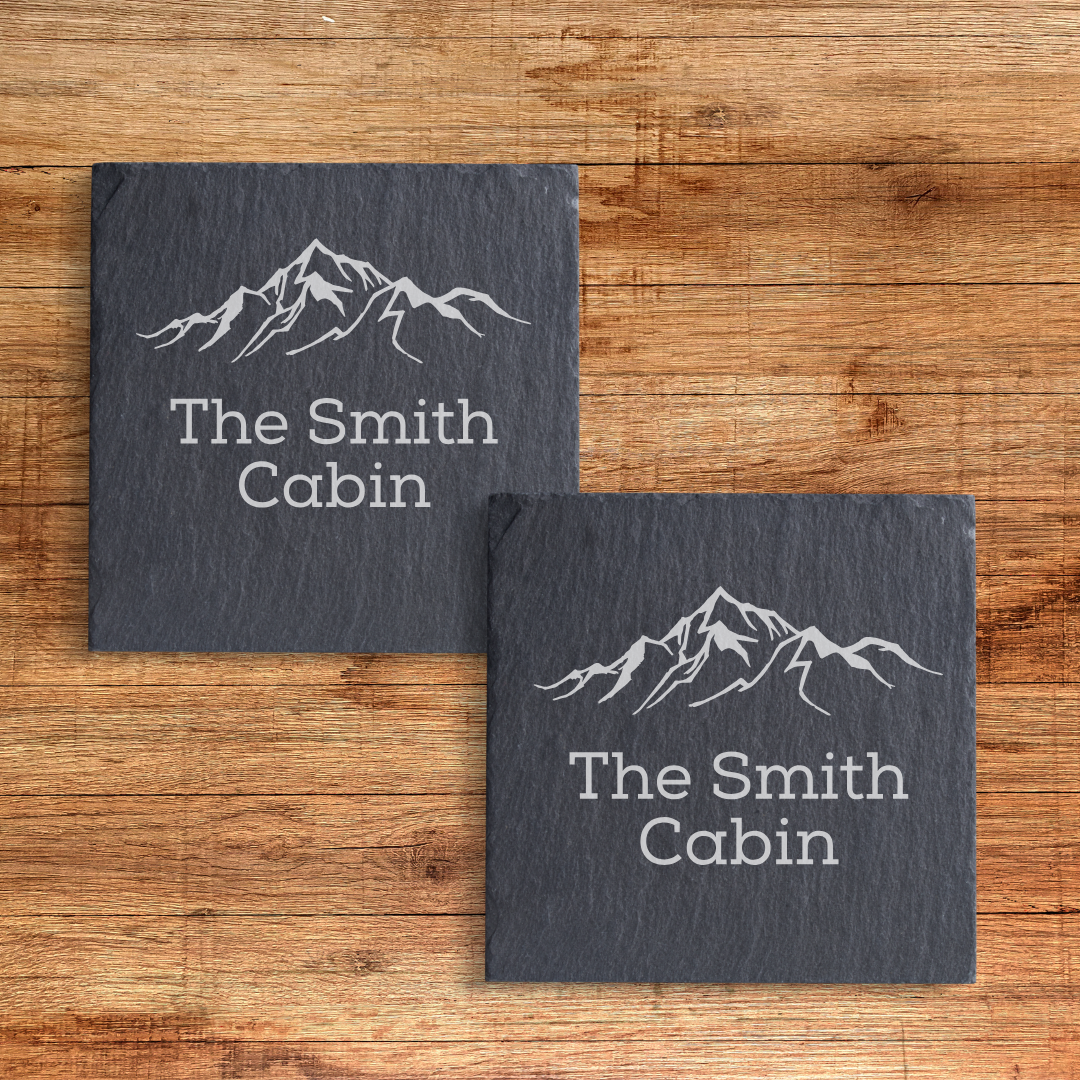 Custom Slate Cabin Coasters