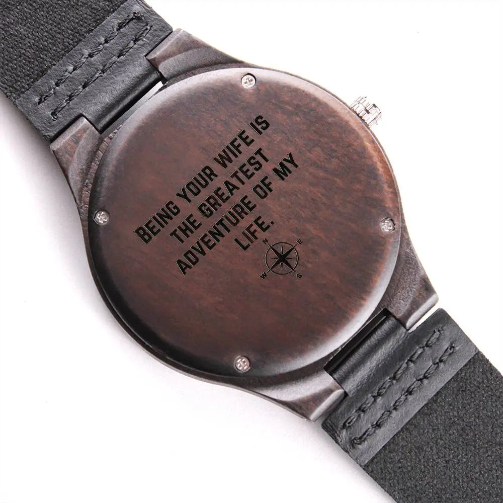 Watches Adventure Anniversary Gift for Him,Wood Watch,Personalized Watch,Engraved Watch,Wooden Watch,Groomsmen Watch,Mens Watch,Boyfriend Gift,Gift for Dad ShineOn Fulfillment