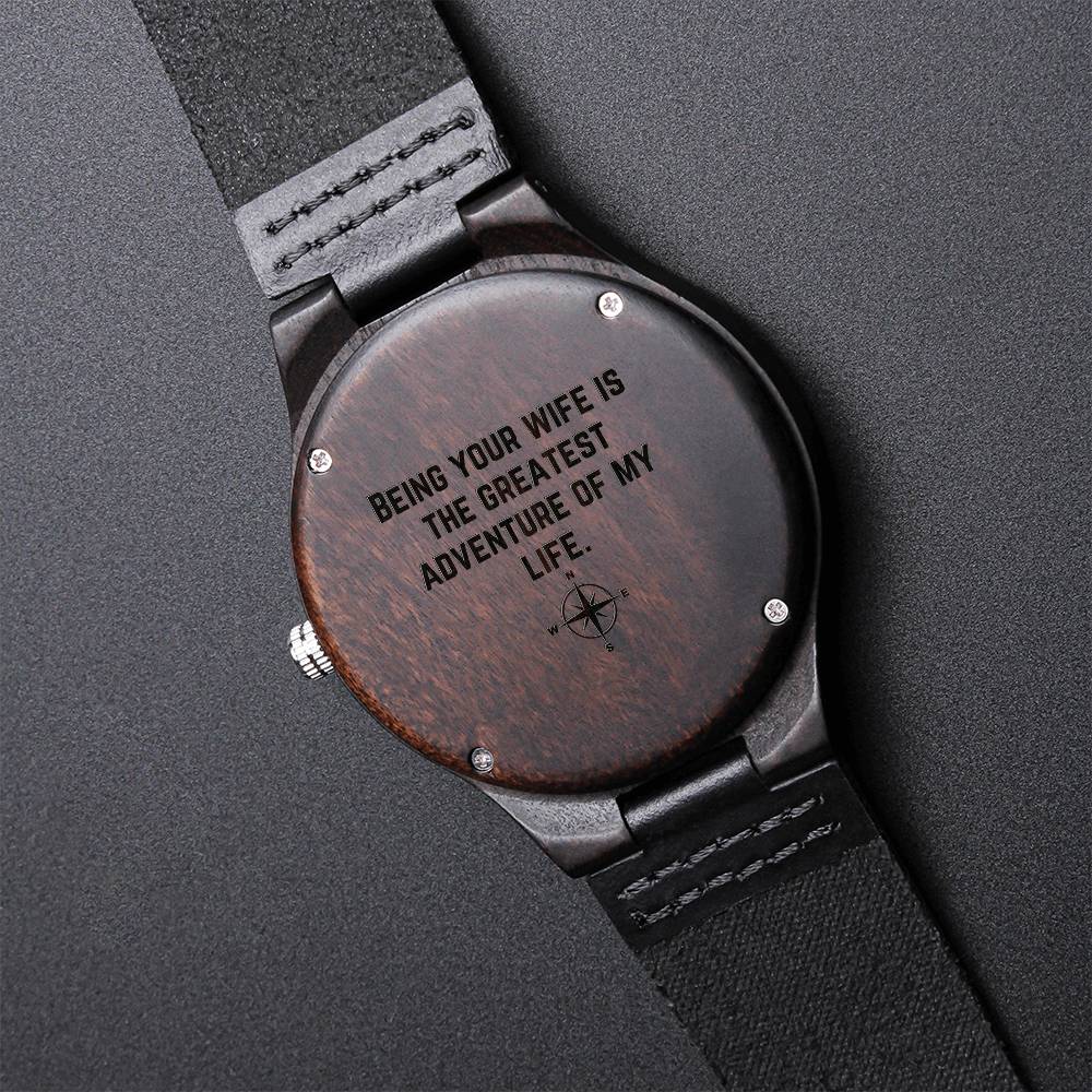 Watches Adventure Anniversary Gift for Him,Wood Watch,Personalized Watch,Engraved Watch,Wooden Watch,Groomsmen Watch,Mens Watch,Boyfriend Gift,Gift for Dad ShineOn Fulfillment