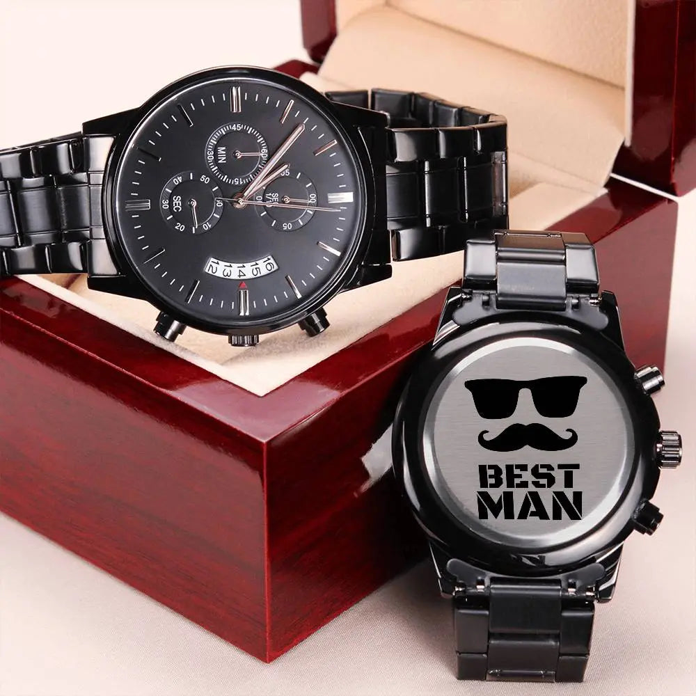 Jewelry BEST MAN Watch, Groomsmen Gifts,Best Man Gift, Engraved Watch, Wedding Gifts,Best Man Gifts,Custom Watches,Xmas Gifts 2023 ShineOn Fulfillment