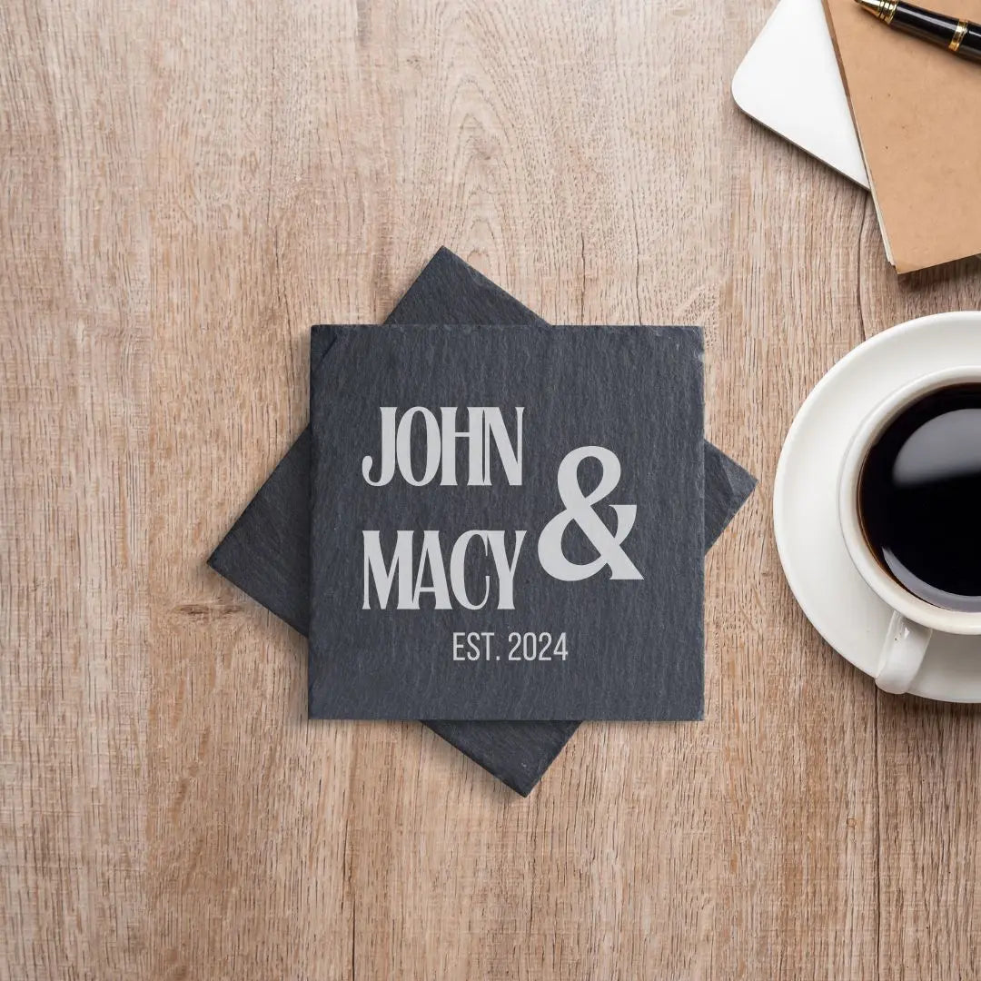 Coaster Personalized Family Name Coasters - Custom Coaster Set - Family Name Decor - Housewarming Gift beardedcustomsco