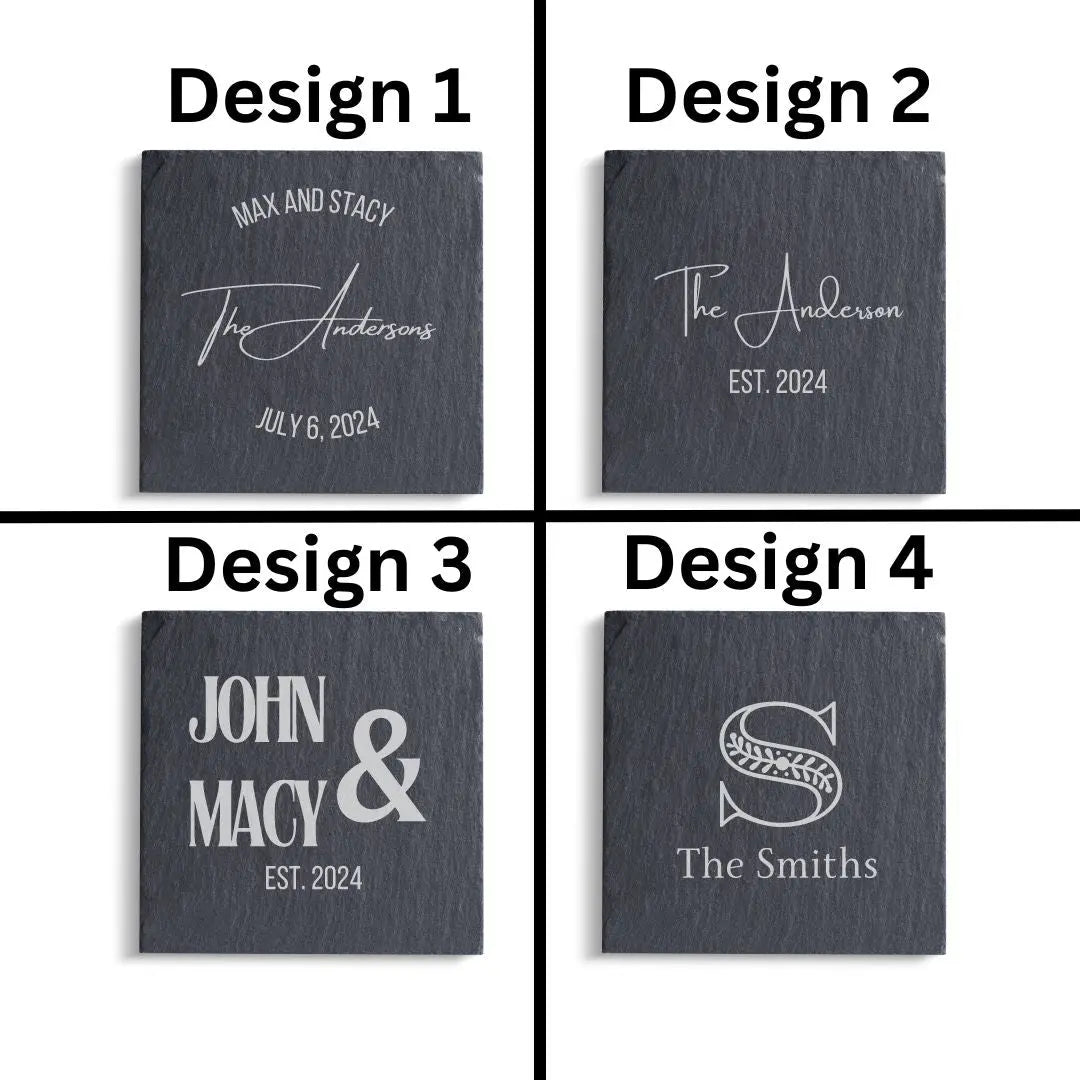Coaster Personalized Family Name Coasters - Custom Coaster Set - Family Name Decor - Housewarming Gift beardedcustomsco