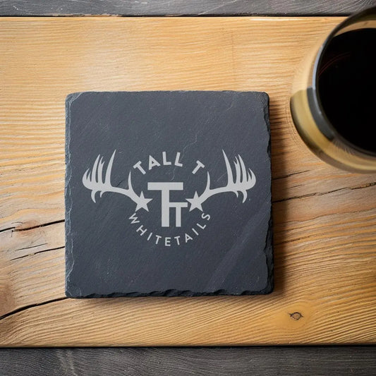Coaster Ranch Logo Slate Square Coaster Set of 4 beardedcustomsco