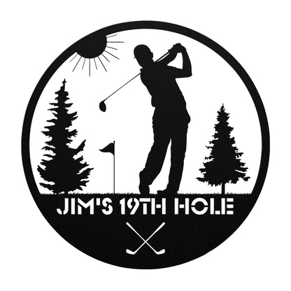 Wall Art 19th Hole Metal Sign, Golf Gifts for Men, Personalized Golf Sign, Golf Mancave Sign, Golfer Gifts, Boyfriend Gift, Husband Gift, Dad Gift teelaunch