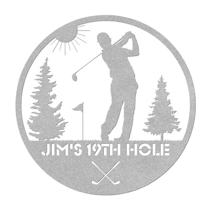Wall Art 19th Hole Metal Sign, Golf Gifts for Men, Personalized Golf Sign, Golf Mancave Sign, Golfer Gifts, Boyfriend Gift, Husband Gift, Dad Gift teelaunch