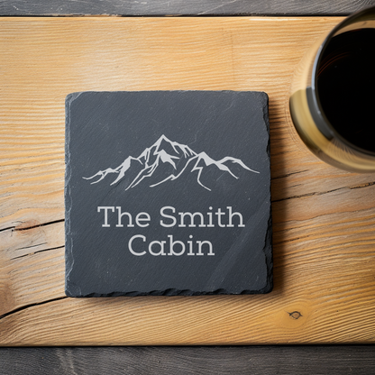 Custom Slate Cabin Coasters