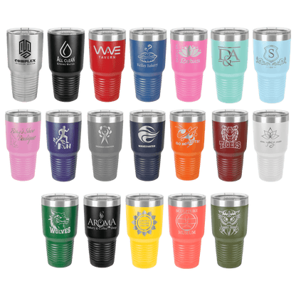 Customized Business Logo Engraved Powder Coated 30 Oz Tumbler