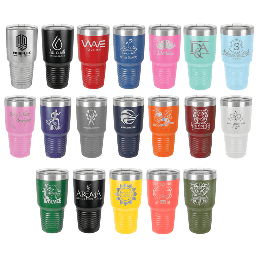 Customized Business Logo Engraved Powder Coated 30 Oz Tumbler