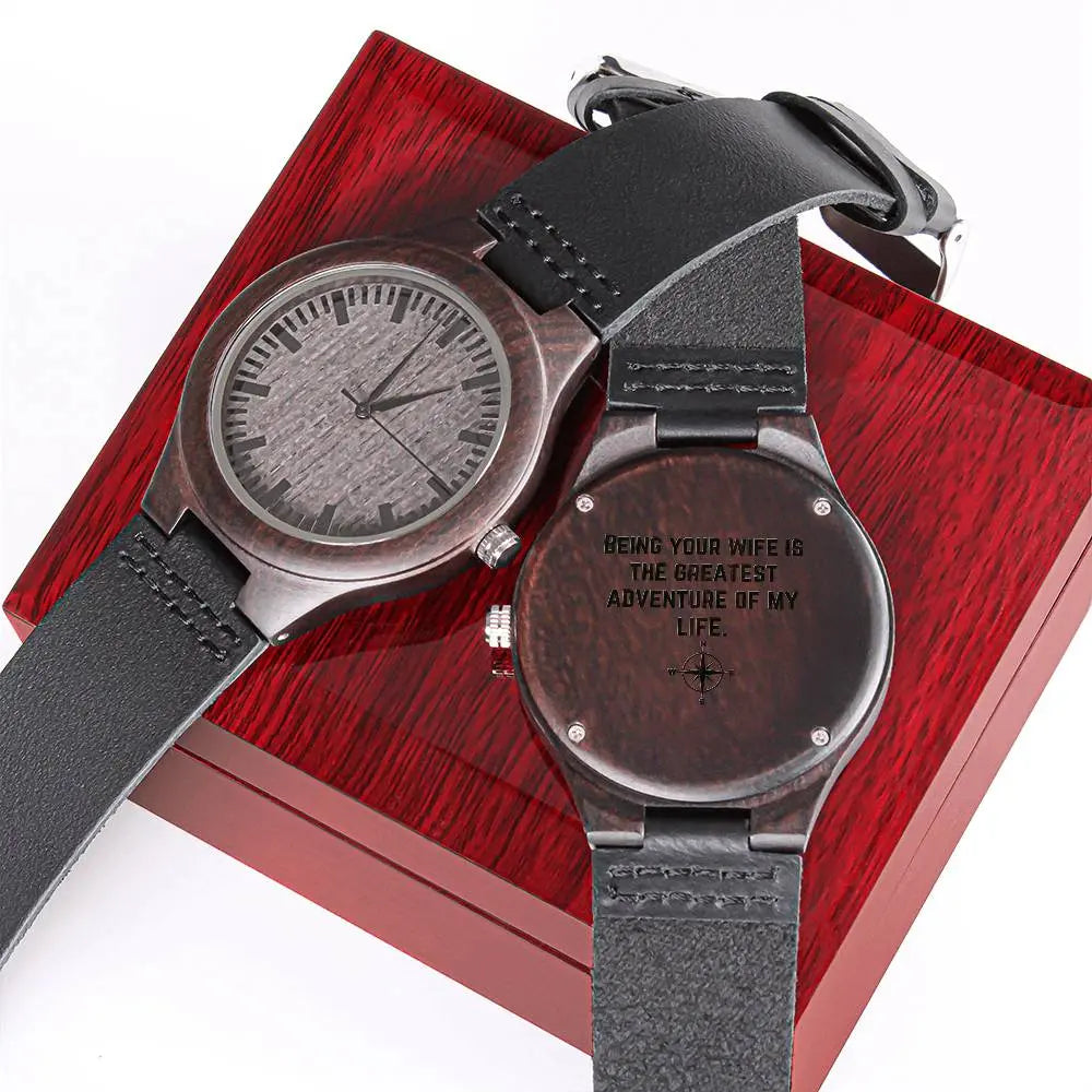 Watches Adventure Anniversary Gift for Him,Wood Watch,Personalized Watch,Engraved Watch,Wooden Watch,Groomsmen Watch,Mens Watch,Boyfriend Gift,Gift for Dad ShineOn Fulfillment