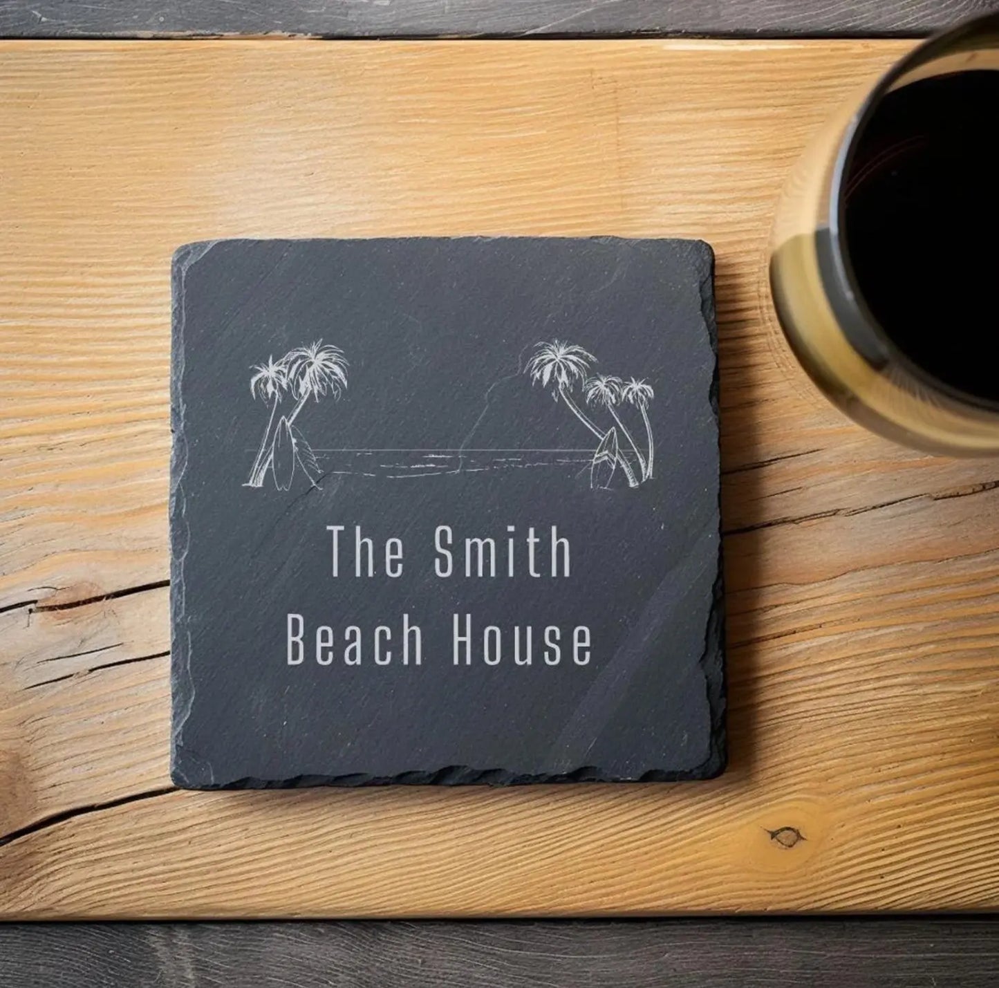 Coaster Beach House Coaster, Custom Beach Gift, Beach Coaster, Beach House Gift, Beach Home Owner, Beach House, Beach House Decor, Set Of 4 Coaster beardedcustomsco