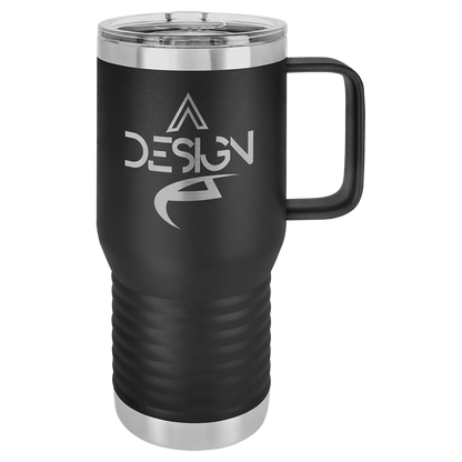 Customized Business Logo Engraved Powder Coated 20oz Travel Mug