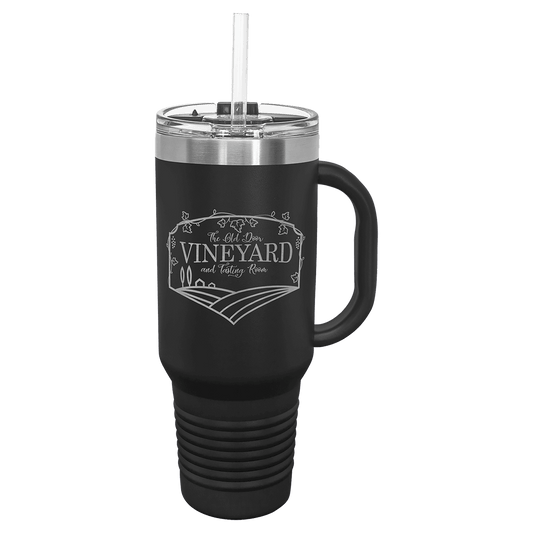 Customized Business Logo Engraved Powder Coated 40 Oz Travel Tumbler