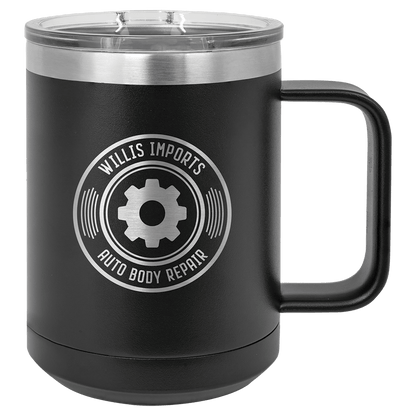 Customized Business Logo Engraved Powder Coated Coffee Mug