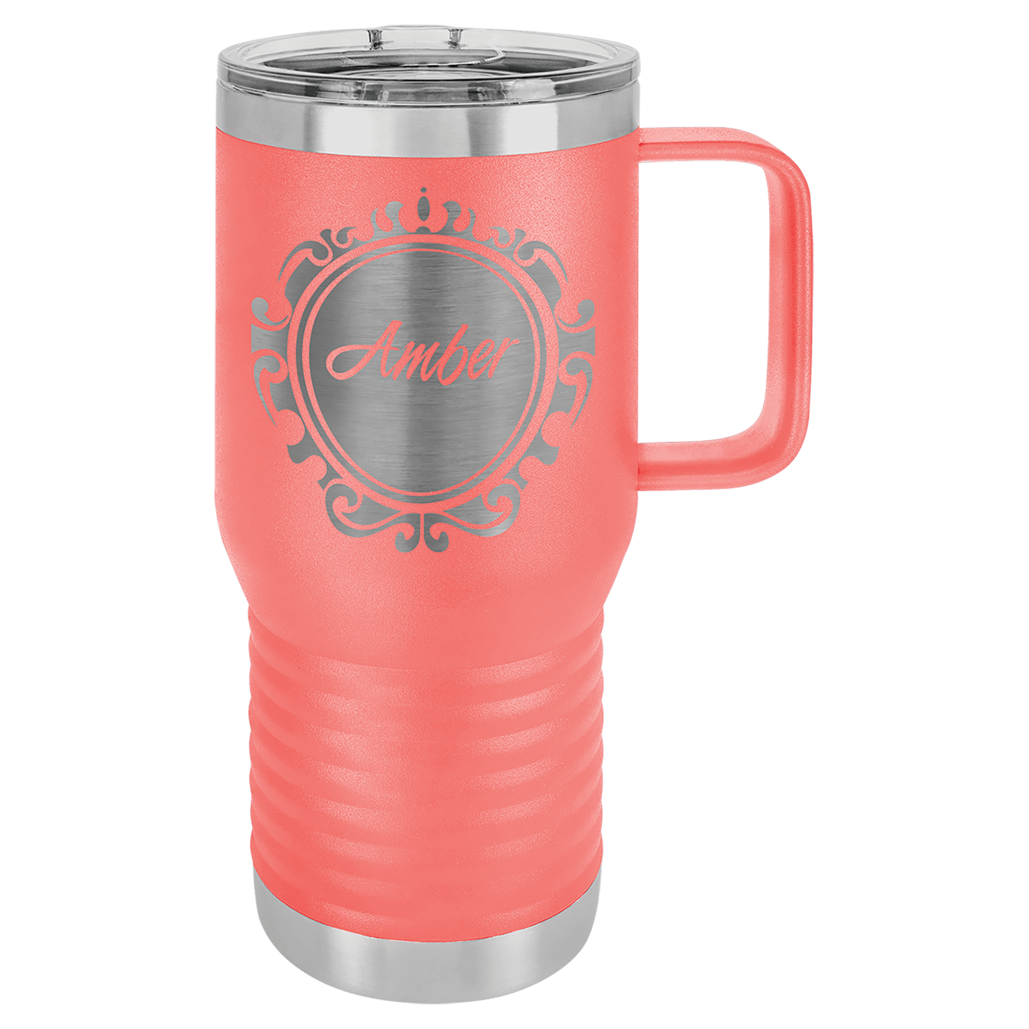 Customized Business Logo Engraved Powder Coated 20oz Travel Mug