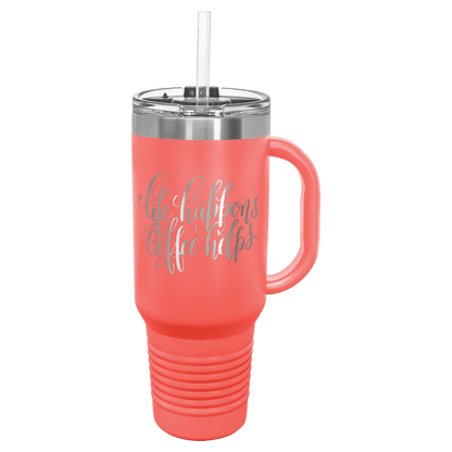 Customized Business Logo Engraved Powder Coated 40 Oz Travel Tumbler