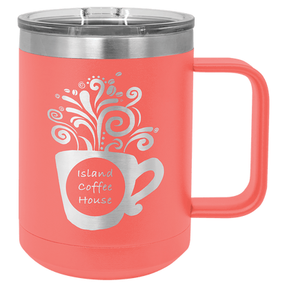 Customized Business Logo Engraved Powder Coated Coffee Mug