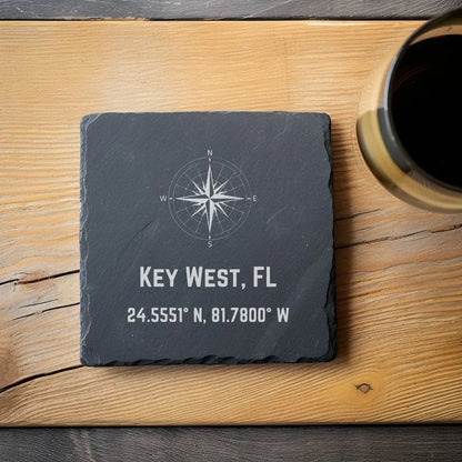 Coaster Custom Custom Compass Location Family Caoster beardedcustomsco