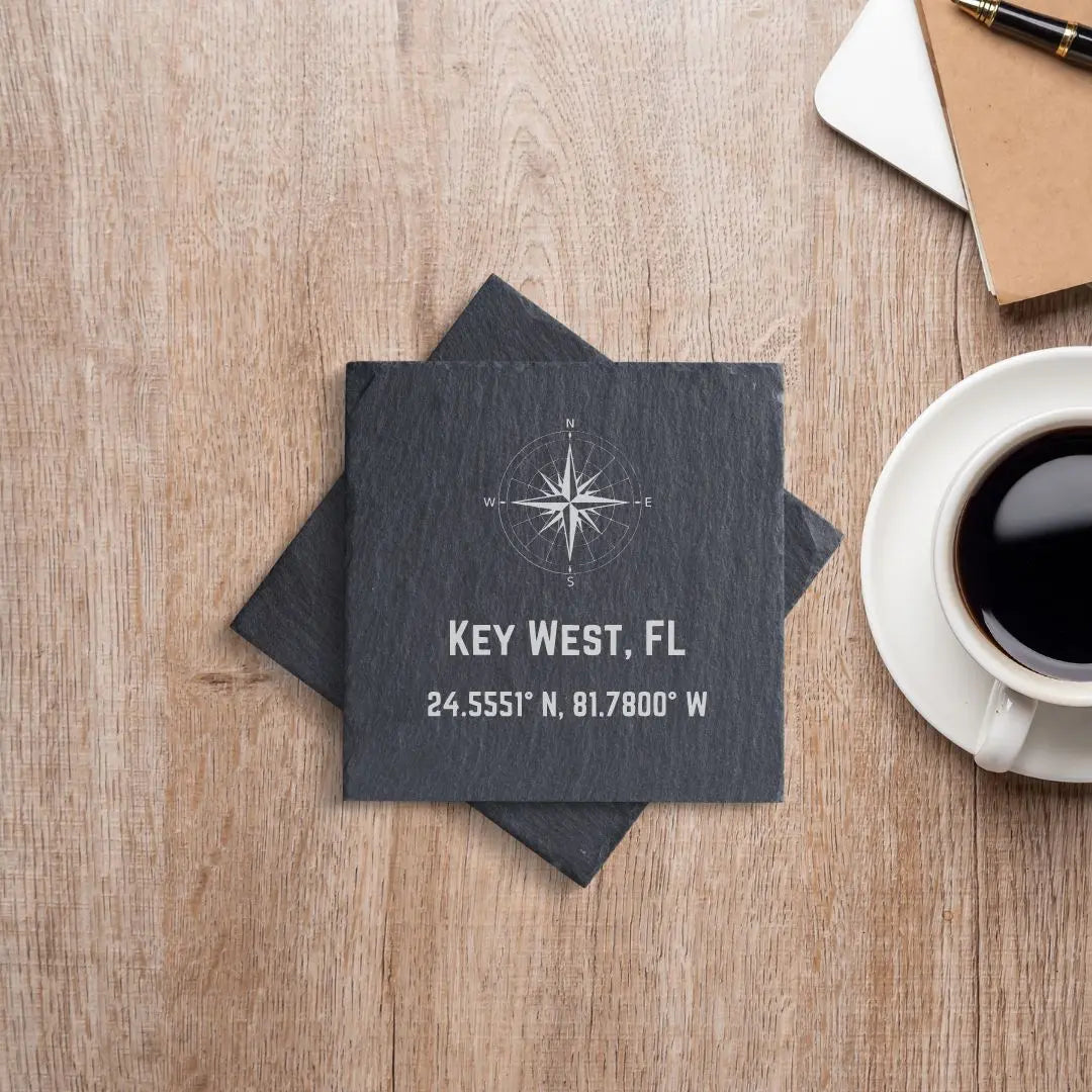 Coaster Custom Custom Compass Location Family Caoster beardedcustomsco