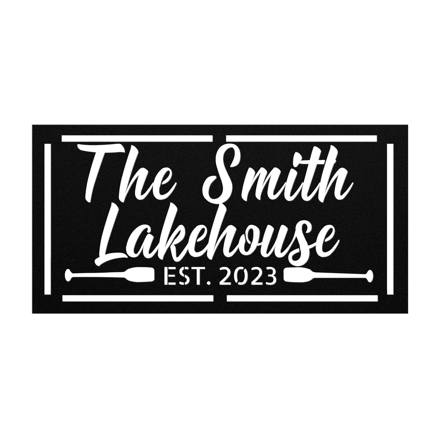 Wall Art Custom Lake House sign Personalized lake house sign-lake house sign-boat oars decor-metal signs-laser cut sign-personalized sign-lake house decor-boating sign teelaunch