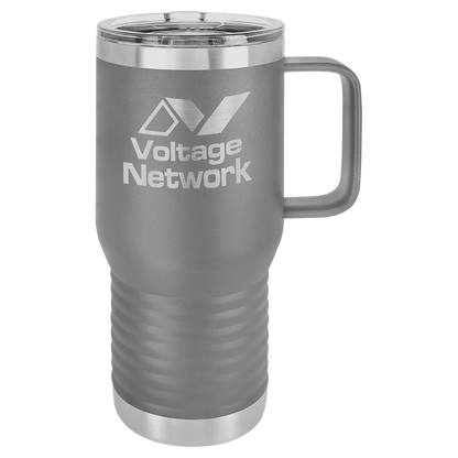 Customized Business Logo Engraved Powder Coated 20oz Travel Mug