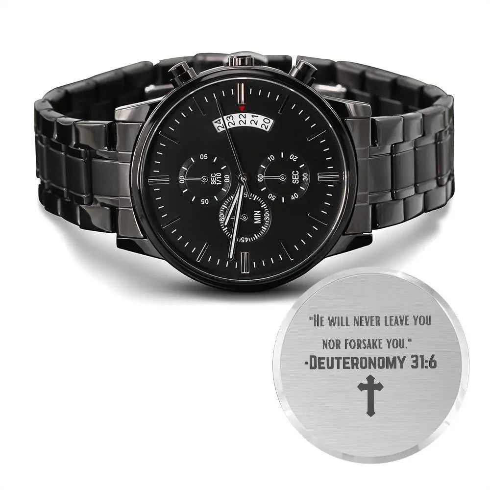 Jewelry Deuteronomy 31:6 Watch - "Be Strong and Courageous" - Inspirational Faith Timepiece ShineOn Fulfillment