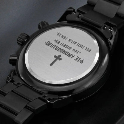 Jewelry Deuteronomy 31:6 Watch - "Be Strong and Courageous" - Inspirational Faith Timepiece ShineOn Fulfillment