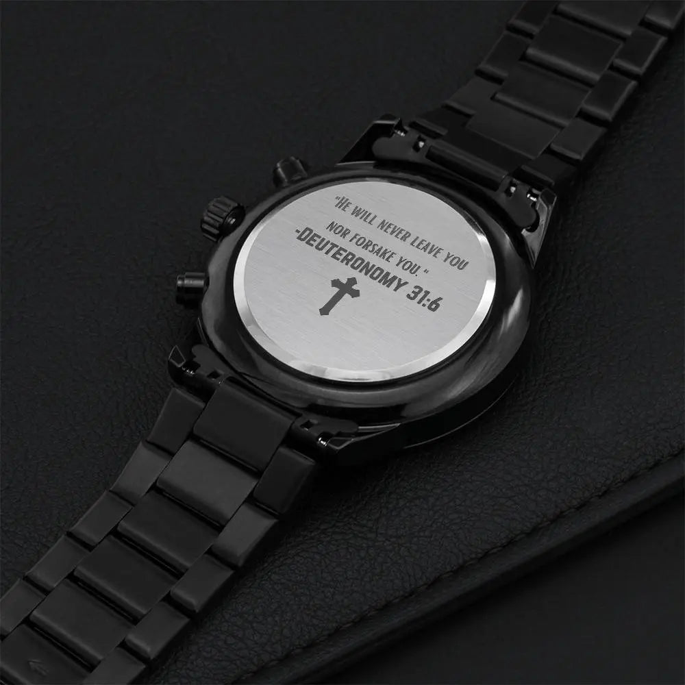 Jewelry Deuteronomy 31:6 Watch - "Be Strong and Courageous" - Inspirational Faith Timepiece ShineOn Fulfillment