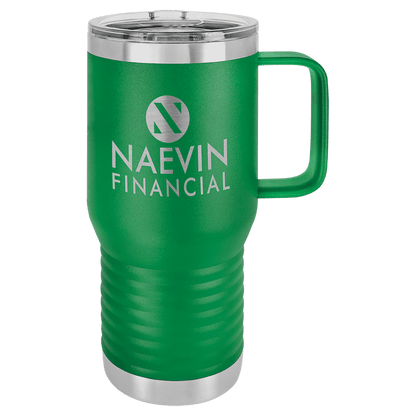 Customized Business Logo Engraved Powder Coated 20oz Travel Mug