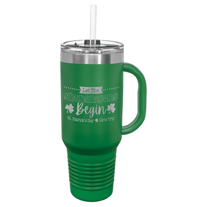 Customized Business Logo Engraved Powder Coated 40 Oz Travel Tumbler