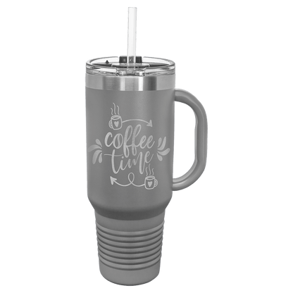 Customized Business Logo Engraved Powder Coated 40 Oz Travel Tumbler