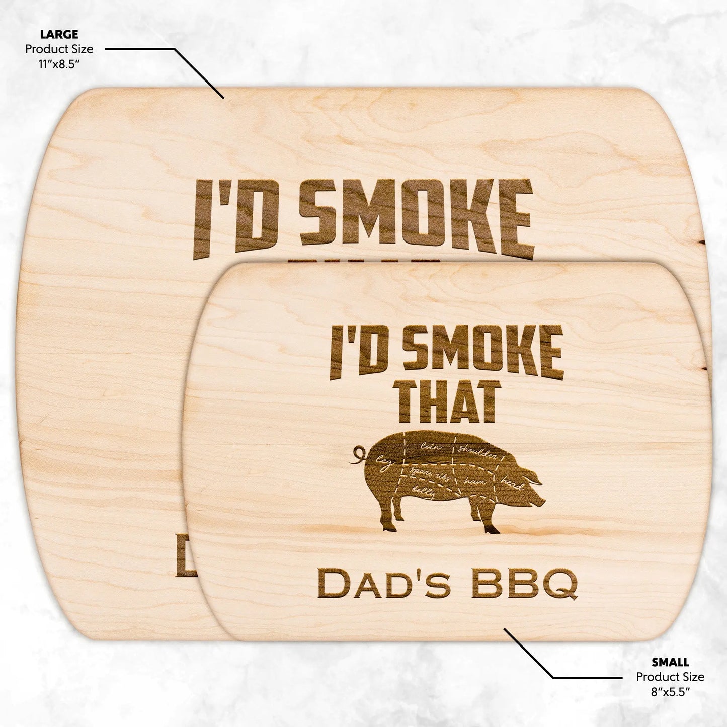 I'd Smoke That Cutting Board, Grill Master, Fathers day Grilling, Gifts for Him, Fathers day gift, Grilling Gift - beardedcustomsco