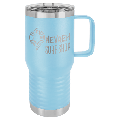 Customized Business Logo Engraved Powder Coated 20oz Travel Mug