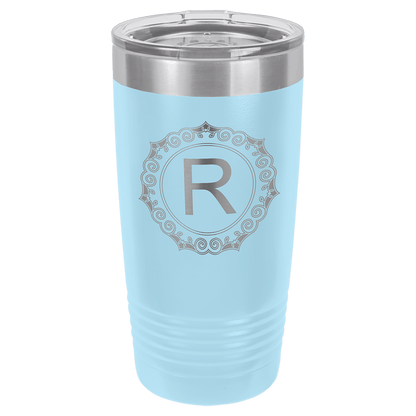 Light Blue Business Logo Laser Engraved Polar Camel Tumbler – 20 oz Stainless Steel Insulated Cup with Spill-Resistant Lid, Custom Branding for Employee Appreciation and Marketing