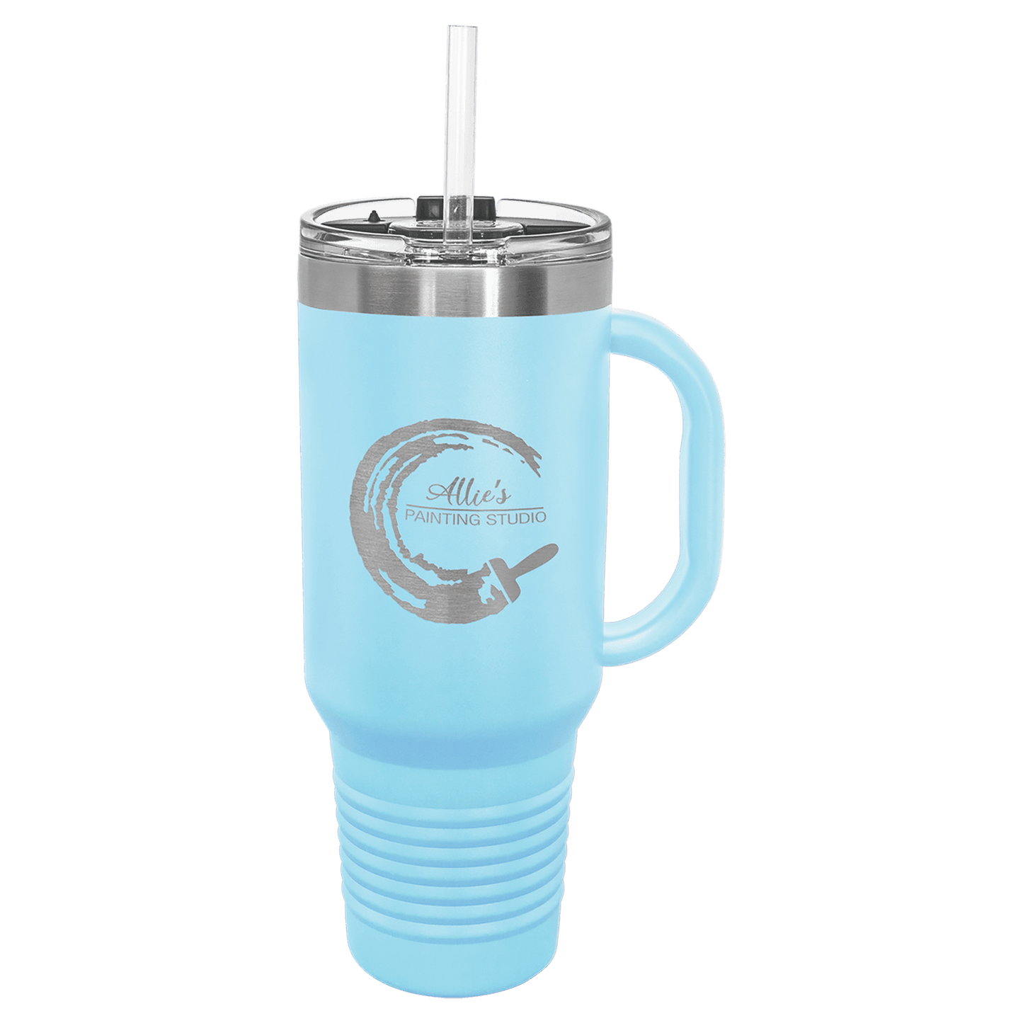 Customized Business Logo Engraved Powder Coated 40 Oz Travel Tumbler