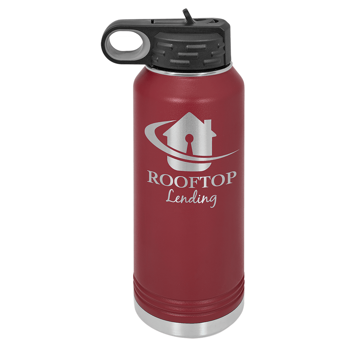 Customized Business Logo Engraved Powder Coated 32oz Bottle