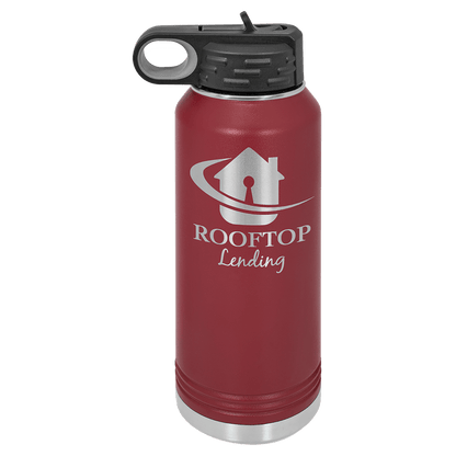 Customized Business Logo Engraved Powder Coated 32oz Bottle