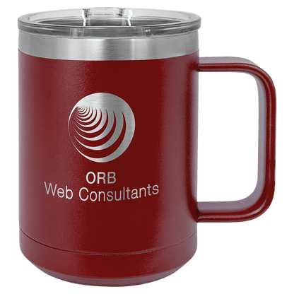 Customized Business Logo Engraved Powder Coated Coffee Mug