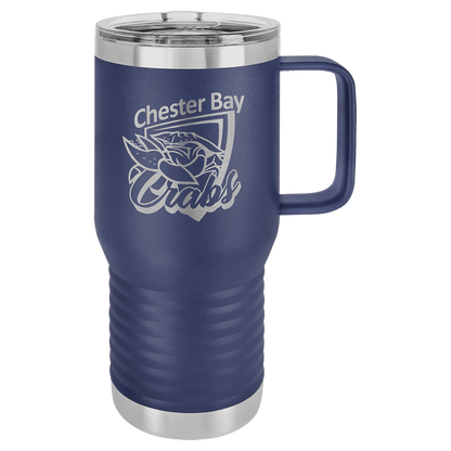 Customized Business Logo Engraved Powder Coated 20oz Travel Mug