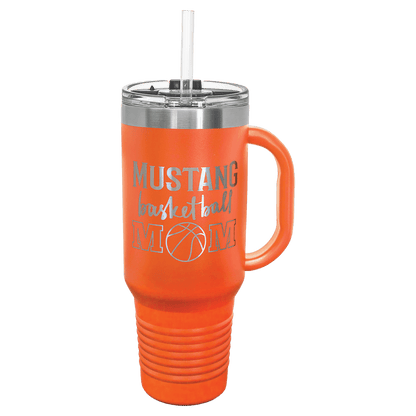 Customized Business Logo Engraved Powder Coated 40 Oz Travel Tumbler