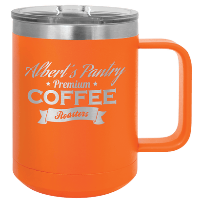 Customized Business Logo Engraved Powder Coated Coffee Mug