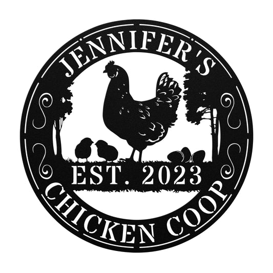 Personalized Chicken Coop Sign, Hen House Coop Sign, Our Little Coop Sign Metal Sign, Metal Chicken Coop Sign, Custom Chicken Coop sign - beardedcustomsco