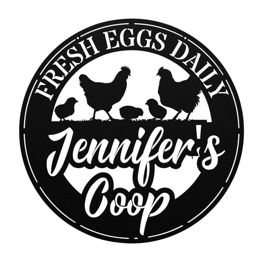 Personalized Chicken Coop Sign, Hen House Coop Sign, Our Little Coop Sign Metal Sign, Metal Chicken Coop Sign, Custom Chicken Coop sign - beardedcustomsco