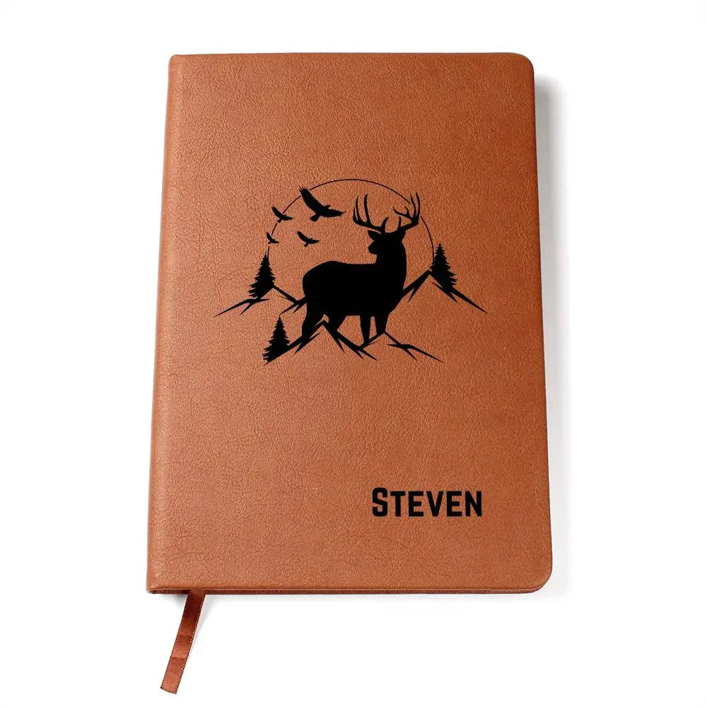 Jewelry Personalized Engraved Deer Hunter's Leather Journal Hunters Gift Deer Hunting Notebook ShineOn Fulfillment