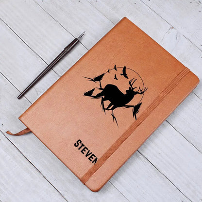 Jewelry Personalized Engraved Deer Hunter's Leather Journal Hunters Gift Deer Hunting Notebook ShineOn Fulfillment