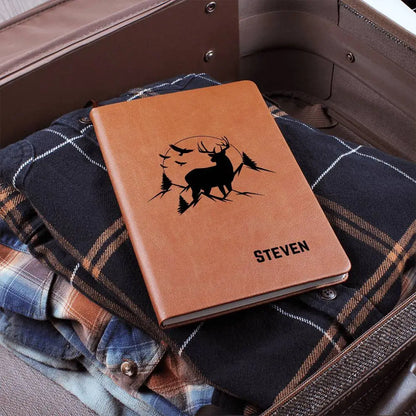 Jewelry Personalized Engraved Deer Hunter's Leather Journal Hunters Gift Deer Hunting Notebook ShineOn Fulfillment