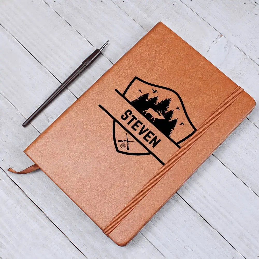 Jewelry Personalized Engraved Deer Hunter's Leather Journal Hunters Gift Deer Hunting Notebook ShineOn Fulfillment