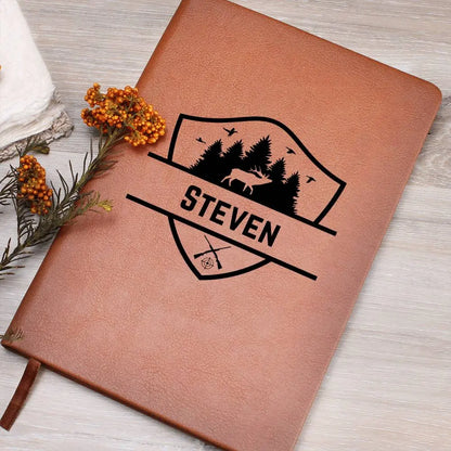 Jewelry Personalized Engraved Deer Hunter's Leather Journal Hunters Gift Deer Hunting Notebook ShineOn Fulfillment